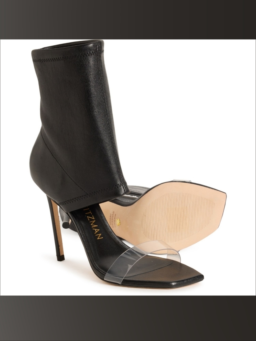 New Stuart Weitzman Front Row Stretch Stiletto Booties Sz 6